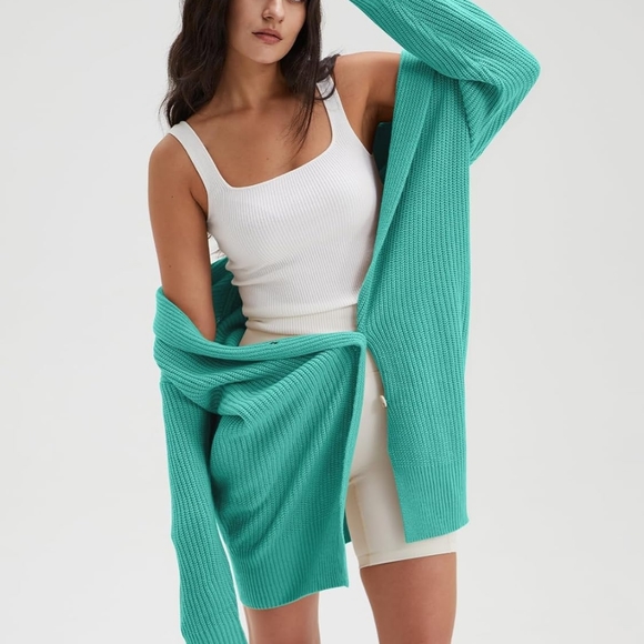 DEEP SELF Women's Long Sleeve Open Front Cardigan 2023 Fall Casual Loose Button - Picture 5 of 6